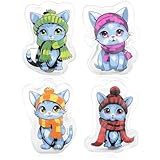 COM-FOUR® 4X Taschenwärmer wiederverwendbar - Handwärmer mit Katzen...