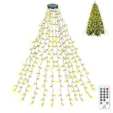 litogo Christbaumbeleuchtung mit Ring, 1.5M 300LED 8 Modi Lichterkette...