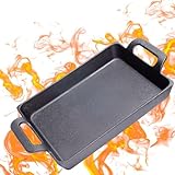 Bestargot Gusseisenpfanne Induktion Grillpfanne 24 x 17 cm, Cast Iron Pan...
