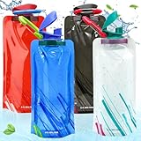 Gigmeta 4 Stück Faltbare Wasserflaschen, 700ML Zusammenklappbare Flexible...