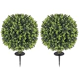HOMCOM 2er-Set Künstlicher Buchsbaumkugeln 56 cm Kunstpflanze mit...