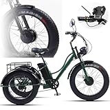 LVSEWOA 24-Zoll-Dreirad für Erwachsene mit Breiten Reifen (7 Gänge) –...