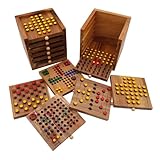 ROMBOL Tolle Spielesammlung, 6 Verschiedene Spiele aus Holz in Einer...