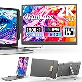 Teamgee 2K Laptop Monitor Erweiterung, 14' QHD IPS Tragbarer Monitor für...