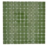 Mosaikfliese Poolmosaik Schwimmbadmosaik Grün Olivgrün Moosgrün Wand...