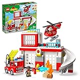 LEGO 10970 DUPLO Feuerwehrwache mit Hubschrauber, Feuerwehr-Spielzeug aus...
