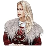 keland Damen Viking Kunstfell Kragen Künstlicher Pelzkragen Pelzschal Faux...