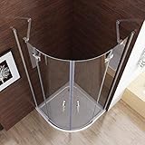 MIQU 90x90x 185 cm Duschkabine Runddusche Duschabtrennung Falttür Echtglas...