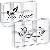 com-four® 2x Aufbewahrungsbox für Tee und Teebeutel - Teebox aus...