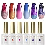 ROSALIND UV Nagellack Thermo 6 Farben UV Gellack Farbwechsel Gel Nagellack...