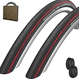 Schwalbe Rennrad Reifen Lugano II HS471 25-622 schwarz/rot + SV Schlauch...