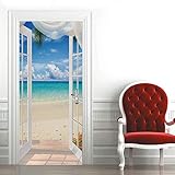 3d Türtapete Selbstklebend 90x200cm Meerblick vor der Tür DIY Wandbild...