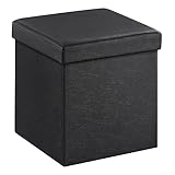 SONGMICS Faltbarer Sitzhocker Aufbewahrungsbox belastbar bis 300 kg,...