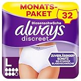 Always Discreet Inkontinenz-Höschen Plus Für Frauen, L, 32 Höschen,...