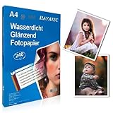 50 Blatt Fotopapier A4 hoch glänzend Tintenstrahldrucker 240g/m²...