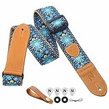 Nefelibata Gitarrengurt,2 'Doppelte Lederenden,Vintage Woven W/FREE BONUS-4...