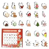 24 Stück Ausstechformen Weihnachten, Edelstahl Keksausstecher Weihnachten...
