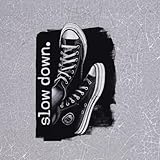 Stoff French Terry Panel SLOW DOWN | by Thorsten Berger | Sneaker, grau |...