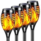 YAZEKY Solarlampen für Außen Garten - 12 LED Solarleuchten fackel mit...