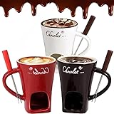 Schokofondue Tasse Set mit Gabel,Becher zum Schmelzen von...