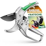 GRÜNTEK Amboss Gartenschere KONDOR 200 mm, automatisch zugeschaltete...