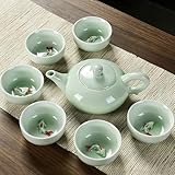 Chinesisch Kung Fu Teeservice, Koi Keramik Teekanne Set,Japanische Teetasse...