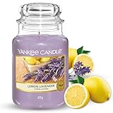 Yankee Candle Duftkerze im großen Jar, Lemon Lavender, Brenndauer bis zu...