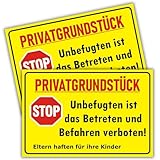2 Stück - Privatgrundstück Schilder - (30x20 cm - 3 mm Kunststoff) -...