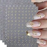 7 Blätter Nagelsticker Glitzer Buchstabe, 3D Alphabets Nagelsticker...