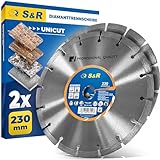 S&R Professional Diamanttrennscheibe 230 x 22,2 mm UNICUT, 2-tlg Set,...