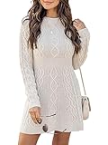 Ebifin Strickkleid Damen Rundhals Strickpullover Kleid Elegant Tunika...