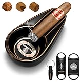CIGARLOONG Zigarren-Aschenbecher- und -Beschneider-Set. Keramischer...