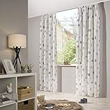 heimtexland ® Vorhang Kindergardine Leinen Optik HxB 175x135 cm Natur Grau...