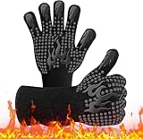 Grillhandschuhe Hitzebeständig, Grill Handschuhe BBQ Handschuhe mit 800...