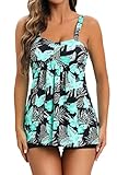VILOREE Damen Tankini Set Figuroptimizer Zweiteilig Blumen Bademode Mit...