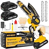 Bürstenloser Mini Kettensäge Mit Akku,6 zoll Elektro-Kettensäge...