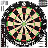 KESSER® Dartscheibe Kork mit 9 Dartpfeile Professional Dartboard + 21 Pro...
