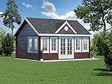 Alpholz Gartenhaus Clockhouse-XL aus Massiv-Holz | Gerätehaus mit 44 mm...