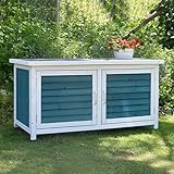 Doppeltür-Aufbewahrungsbox für den Außenbereich – Massivholz & Metall,...