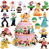 Super-M-ario Cake Toppers, 18 Stück Super-M-ario Figuren Set, Super-...