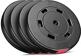 Hop-Sport 40kg Hantelscheiben Set - Kunststoff Gewichte 30/31 mm Bohrung -...