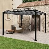 Willood Garten Pavillon Pergola mit Lamellendach 3x3 m Anthrazit Stoff und...