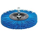 S&R Nylon-Scheibenbürste feinkörnig Ø 100mm, Sechskant Schaft 1/4' (6,35...