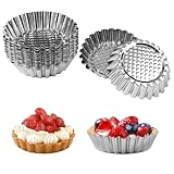20 Stück Edelstahl Mini Tarteform, 9.5×2.5cm Metall klein Torteletts,...