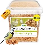 Mehlwürmer getrocknet, Premium Insektensnack Vögel, Fische,...