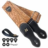 Nefelibata Gitarrengurt mit Plektrumtasche, 2,3-Zoll-Veganes...