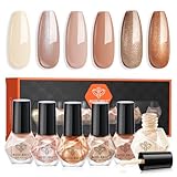 MODELONES Nagellack 6 PCS, Nagellack Schnelltrocknend Herbst Braun Nude...