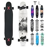 Opurtdor Longboard 118CM Profi Skateboard Komplettes Cruiser Trick 8 Etagen...