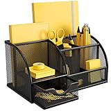 Pipishell Schreibtisch Organizer, Mesh Metall Büro-Organizer mit Schublade...