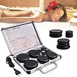 Hot Stone Massage Set, Lavasteine für Massage, Massagestein Basalt 9...